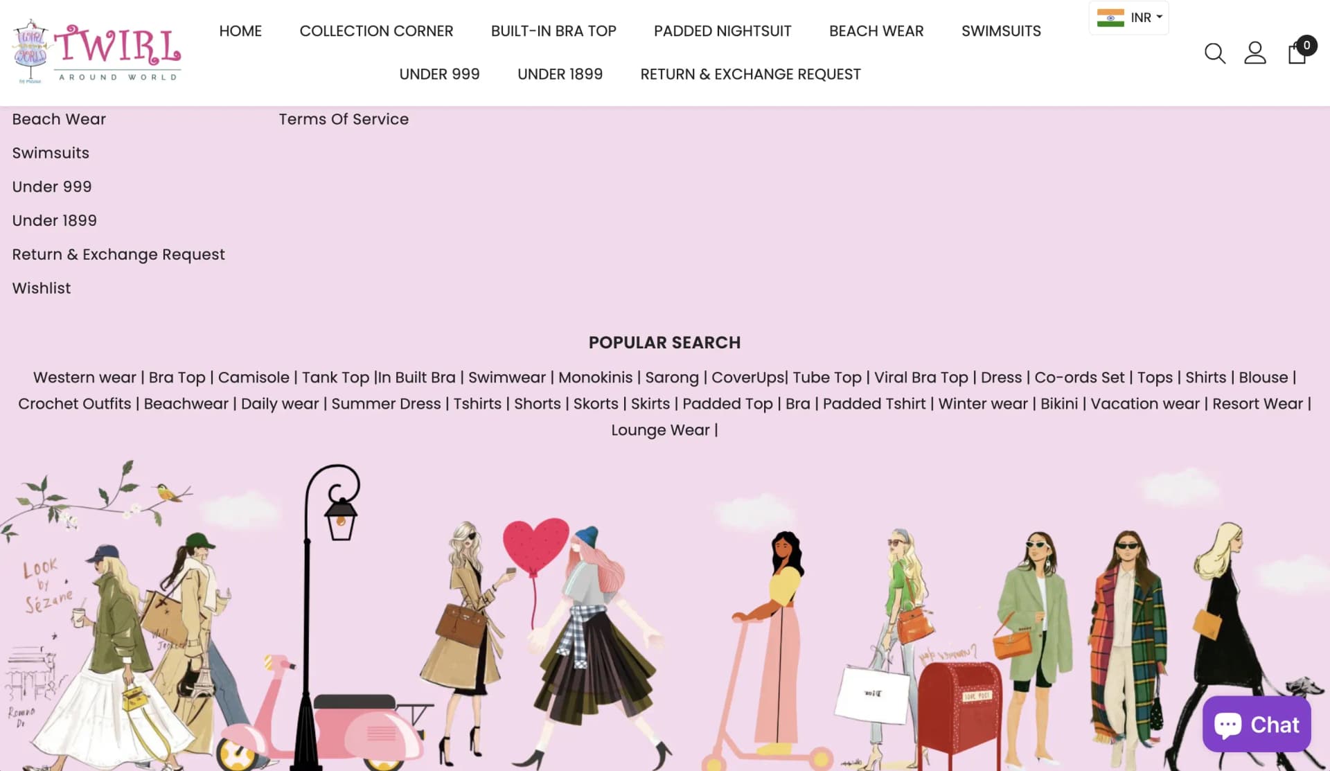 Twirl around world footer